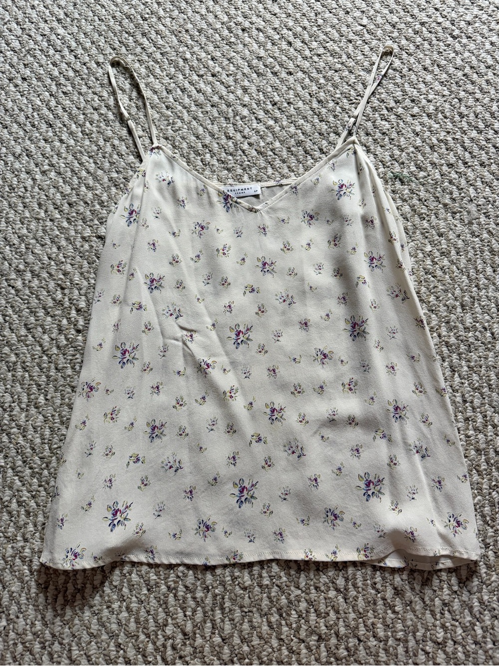 EQUIPMENT Silk Cream Floral Spaghetti Strap Cami size small